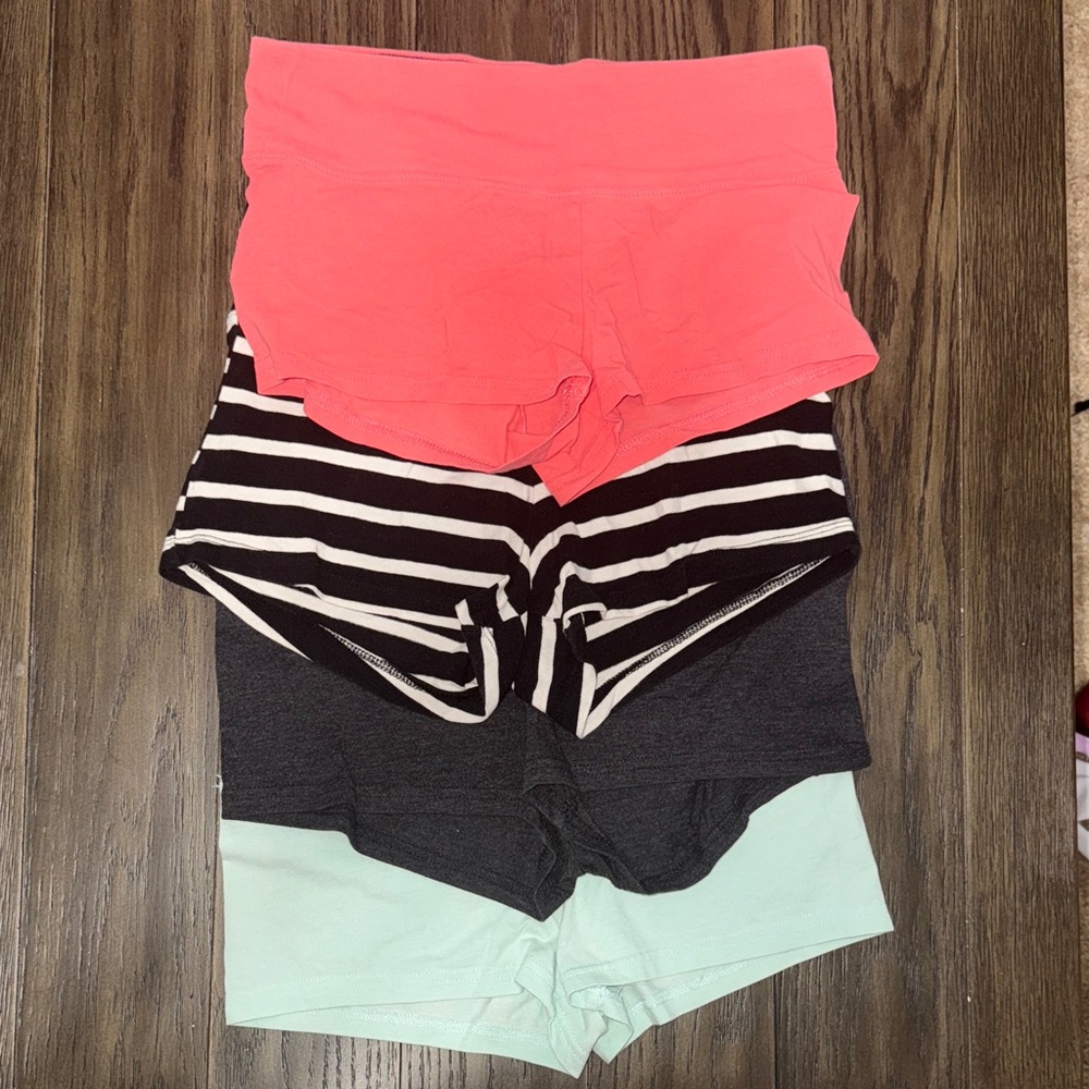 Wet Seal Women's Athletic Shorts - Pink, Black & White Stripes, Black, Mint